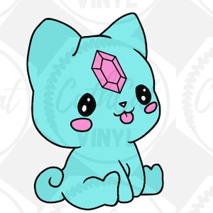 Bunte Alien Kitty aus dem Weltall, svg,png,jpeg,dxf für Cricut, Schneidemaschinen und Silhouette