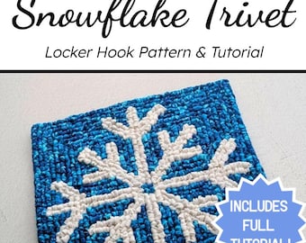 Tutorial de gancho para casillero / Salvamanteles de copo de nieve / Descarga digital