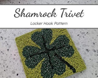 Patrón de gancho para casillero / Salvamanteles de trébol / Descarga digital