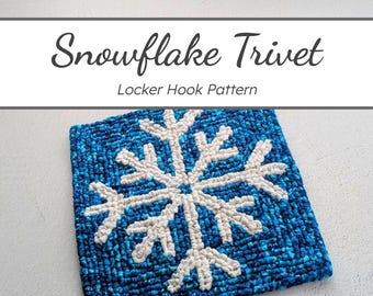 Patrón de gancho para casillero / Salvamanteles de copo de nieve / Descarga digital