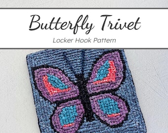 Patrón de gancho para casillero / Salvamanteles de mariposa / Descarga digital