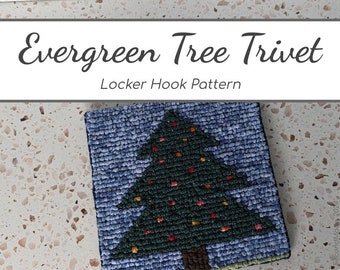 Patrón de gancho para casillero / Salvamanteles de árbol de hoja perenne / Descarga digital