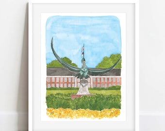 NEW University Watercolor Painting Print