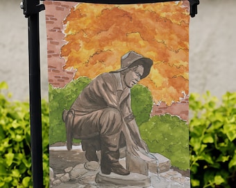 University Garden Flag | Watercolor Painting Garden Flag
