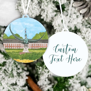 CUSTOM University Christmas Ornament | Watercolor Painting Ornament