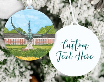 CUSTOM University Christmas Ornament | Watercolor Painting Ornament