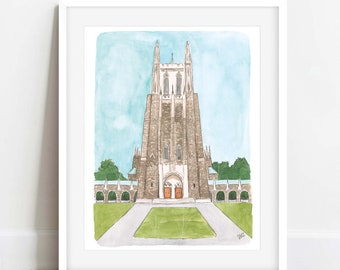 NEW University Watercolor Painting Print