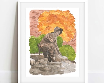 NEW University Watercolor Painting Print