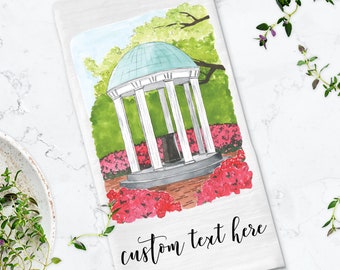 CUSTOM University Tea Towel | Watercolor Painting Kitchen Towel
