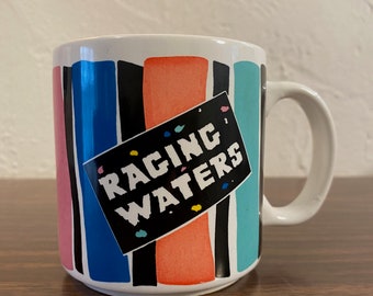 Rare Raging Waters Coffee Mug 1980&#39;s Vintage Surf It&#39;s The Rage