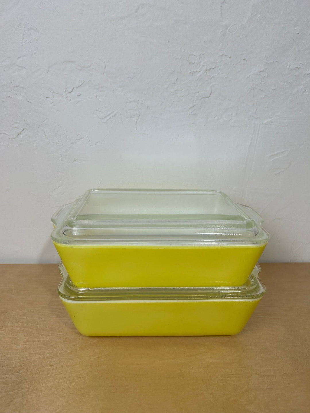 Vintage Canary Yellow Pyrex Rectangular Fridge Dishes 1 1/2 Qt Etsy