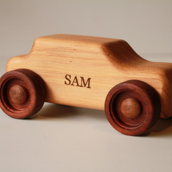 Personalised Wooden Sedan Car with your Child's name