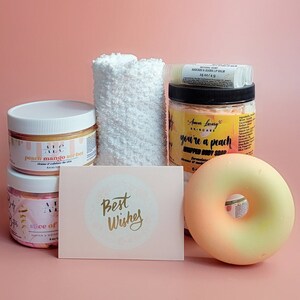 All Natural Spa Gift Set, Self Care Relaxation Bundle Birthday Gift For Her, Thinking of You Friend Gift Basket, Organic Skincare
