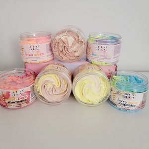 BUY 3 Get 1 FREE Vegan Whipped Body Butter, Non-Greasy Whipped Shea and Mango Body Butter, Choose Your Scent, 6oz Natural Body Moisturizer
