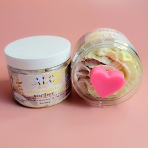 Pineapple Vanilla Whipped Body Butter, Non-Greasy Whipped Shea and Mango Body Butter, Natural Moisturizer, Organic Body Lotion, Gift for Her
