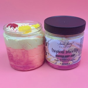 Sabonete batido de abacaxi com kiwi, manteiga de banho batida, sabonete líquido suave para o corpo, creme de barbear batido, sabonete de banho natural, presentes para ela