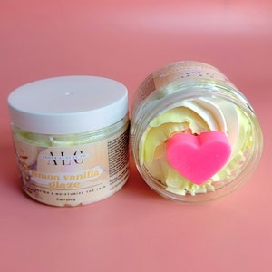 Lemon Vanilla Whipped Body Butter, Non-Greasy Whipped Shea and Mango Body Butter, Natural Moisturizer, Organic Body Lotion, Gifts for Her