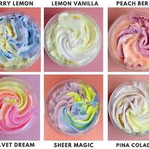 Whipped Body Butter 6 oz Size, Scented Body Butter for Dry Skin, Non Greasy Body Cream, Choose Your Scent, Vegan Skincare Gift for Her