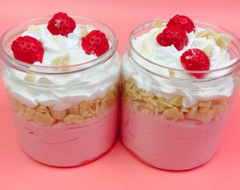 Strawberries & Cream Foaming Whipped Soap, Whipped Shaving Cream, Creamy Bath Soap, Whipped Bath Butter, Natural Body Wash,  Gifts for Her