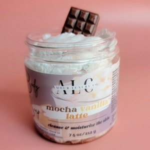 Chocolate Mocha Vanilla Whipped Soap, Vegan Whipped Shaving Cream, Whipped Bath Butter, Foaming Body Wash Cleanser, Bath Soap, Gifts for Her