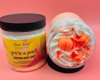 Jabón batido vegano Peaches N Creme, gel de ducha espumoso, 177 ml
