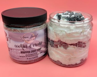 Cookies & Creme Fluffy Whipped Soap, Whipped Bath Butter, Body Wash Cleanser, Whipped Shaving Cream, Bath Cream Soap, Gifts for Her