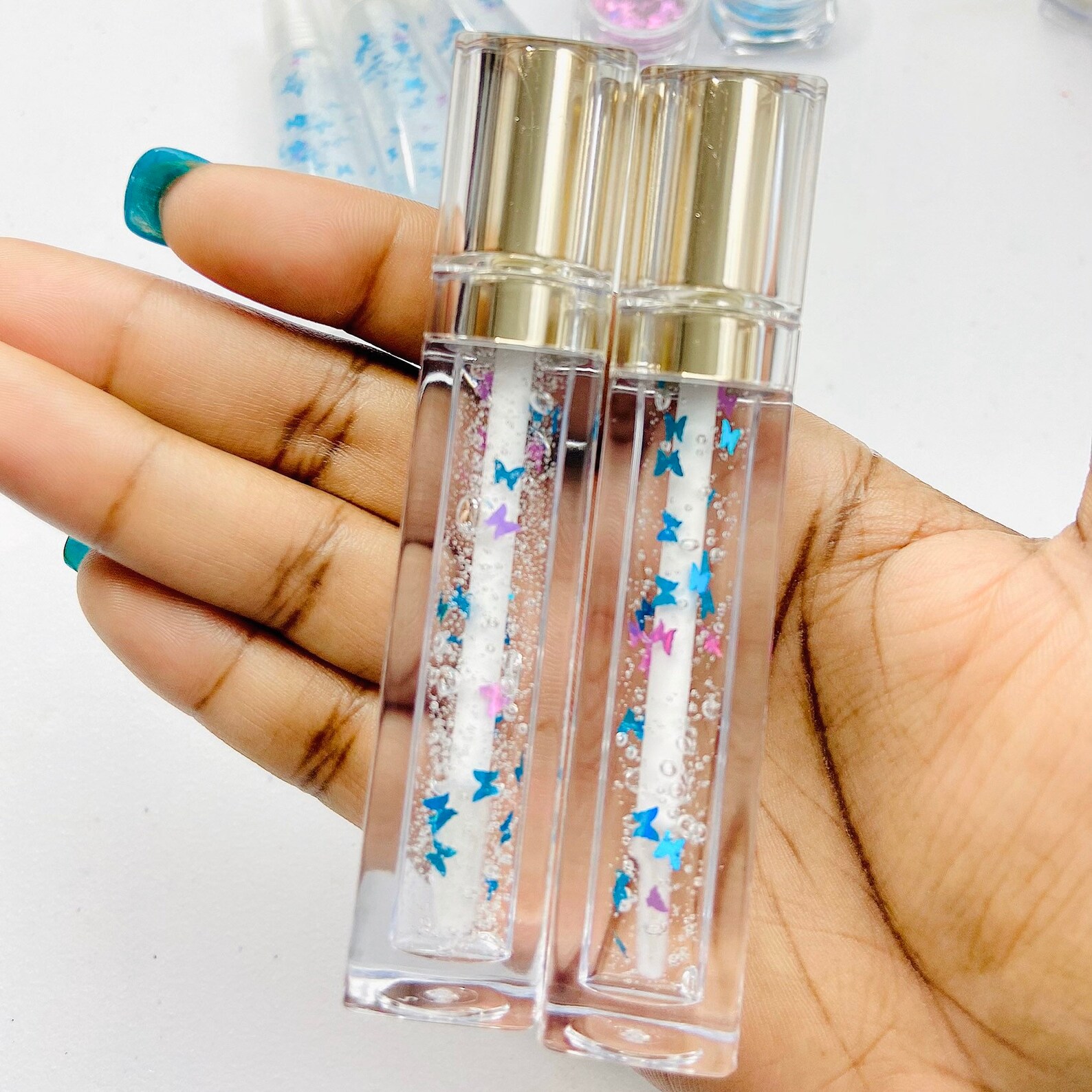 Peppermint Clear Butterfly Lip Gloss Hydrating Natural Lip Etsy New