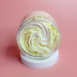 Warm Vanilla & Lemon Whipped Body Butter, Non-Greasy Whipped Shea and Mango Body Butter, Natural Moisturizer, Body Lotion, Gifts for Her