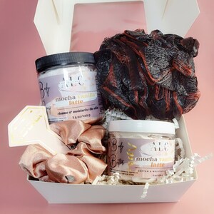 Luxury Body Butter & Whipped Soap Skincare Gift Set, All Natural Body Moisturizer, Foaming Bath Whip Body Care Bundle, Spa Gift Box for Her