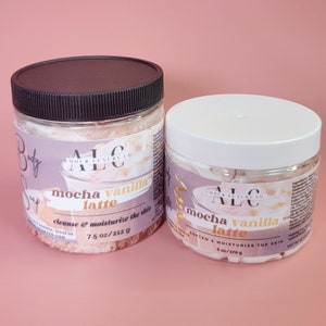 Chocolate Whipped Body Butter & Foaming Sugar Scrub Set for Bath and Body, Non-Greasy Whipped Shea and Mango Body Butter, Exfoliating Scrub