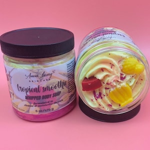Pineapple Melon Whipped Soap, Whipped Shaving Cream, Natural Body Wash Cleanser, Foaming Whipped Bath Butter, Creamy Soap, Self Care Gift
