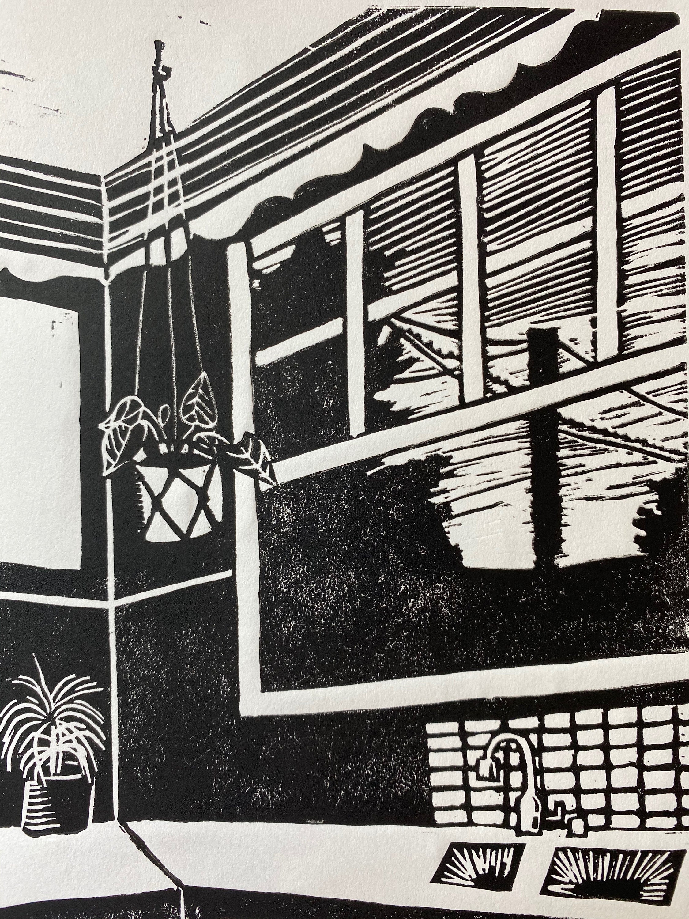 Original Unique Linocut Block Print Kitchen Etsy