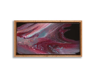 Acrylic Pour | Fusia, Black | 10x20in | Vertical or Horizontal | Original Abstract Artwork | Pouring Art | Fluid Art by Cheyenne | 106