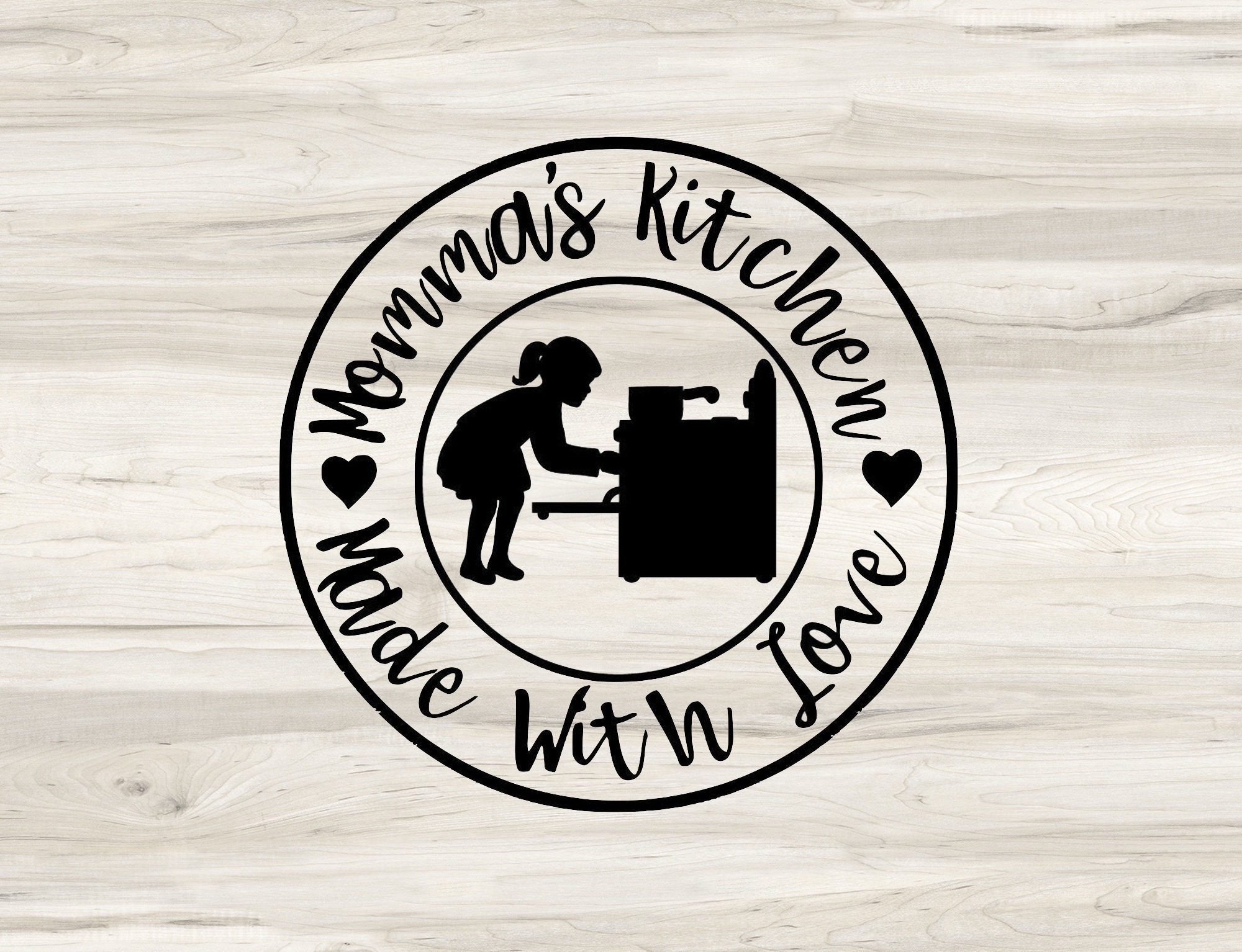 Momma S Kitchen Made With Love Vinyl Decal Mom Gift Etsy