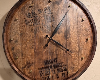 Buffalo Trace Clock - Spent Brass - Bourbon Barrel Top