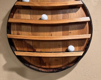 Golf Ball Display - Bourbon Barrel Top - LOCAL PICKUP ONLY