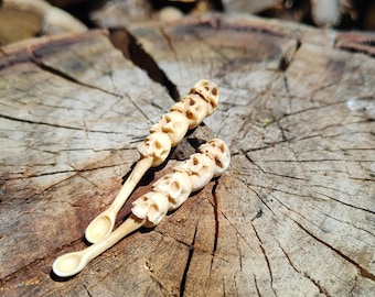Mini Skull Stack Condiment Tiny Spice Spoon