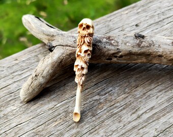 Mini Skull Rose Condiment Tiny Spice Spoon