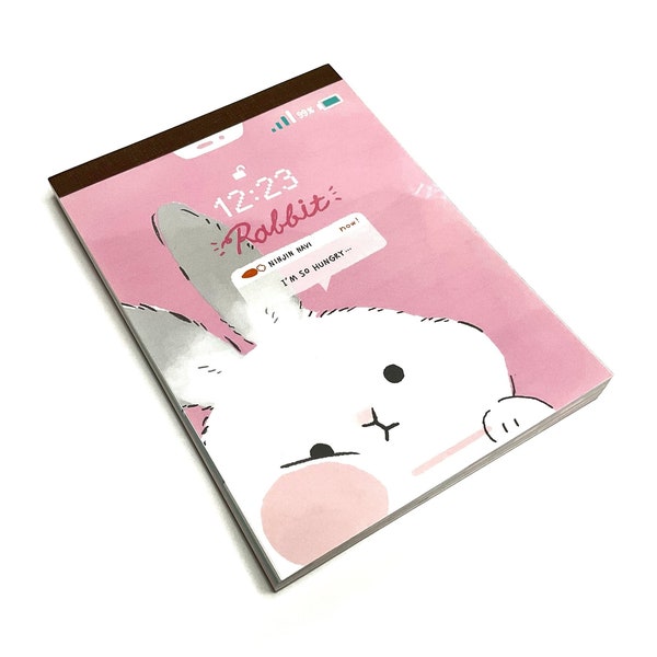 MADE IN JAPAN Cute Notepad - Kawaii Japanese Stationery, Pink Cute To Do List, Kawaii Note Pad, Cute Rabbit Big Memo Pad, Cute Planner