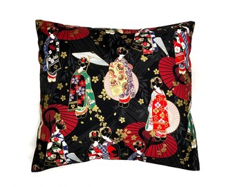 Ukiyoe - Federa per cuscino giapponese Ukiyoe, 40,6 x 40,6 cm, 1 pezzo, con fiori di ciliegio, per bambini, decorazione per divano, donna, uomo, adolescente