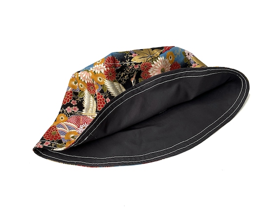 Yakuza Crane and Mount Fuji Kimono Japanese Bucket Hat