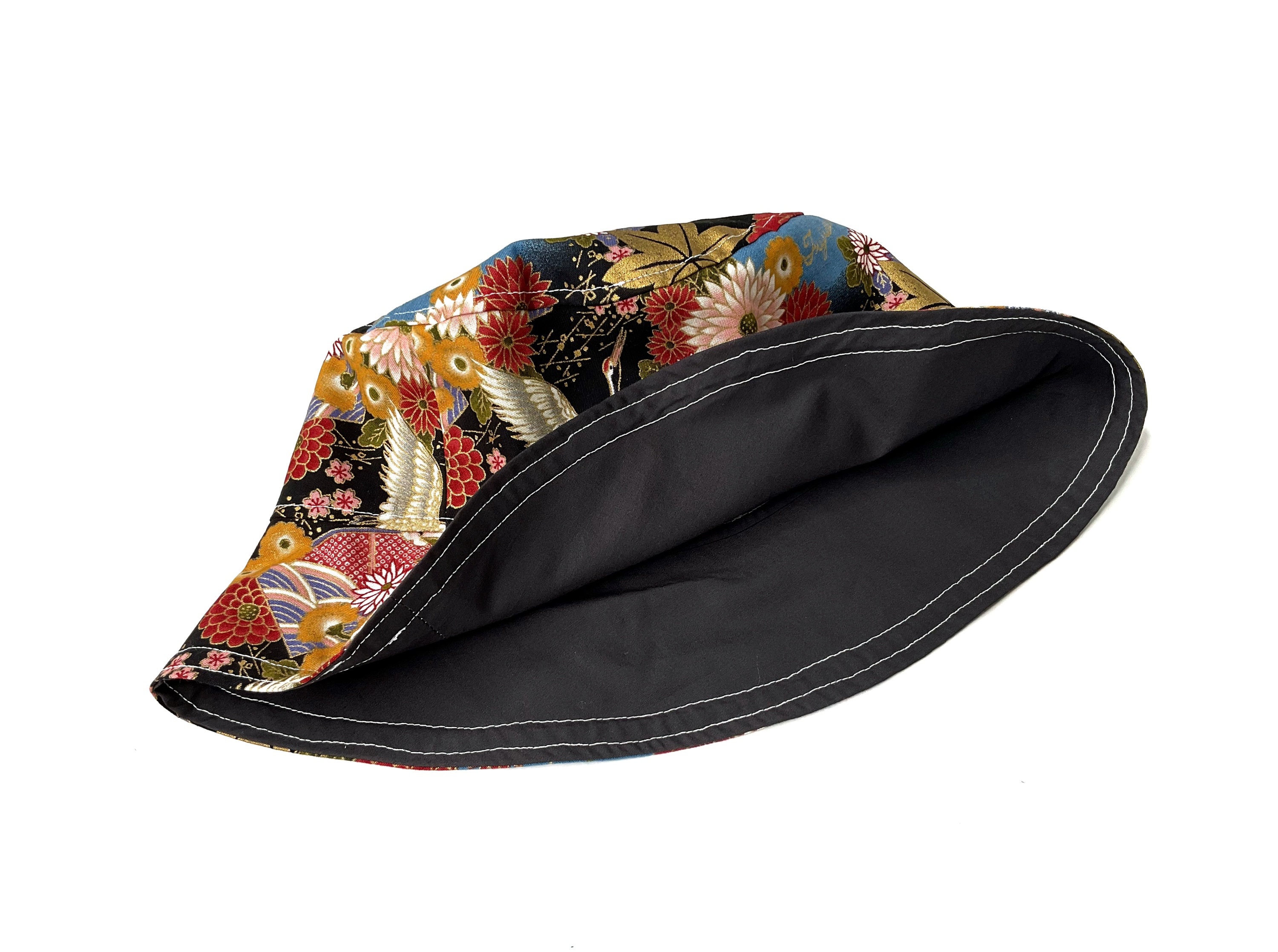 Yakuza Crane and Mount Fuji Kimono Japanese Bucket Hat