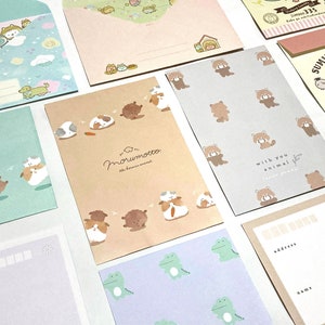 Lindo juego de cartas de papelería japonesa kawaii