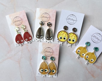 Book week Food Book Character Resin Dangle Earrings/Fiction Book Character Earrings/Egg Character Earrings/ Book week Teacher earrings