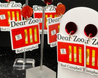 Zoo Book Story Character Earrings/ Book week Zoo Story Earrings/ Dear Zoo Picture Book Resin Dangle Earrings