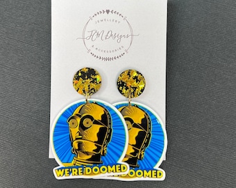 Character Robot Resin Earrings/ We are all doomed Robot Resin Earrings/ Inspired by a space robot