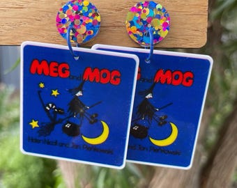 Witch Book Story Character Earrings/ Book week Meg Story Earrings/ Mog Character Resin Dangle Earrings