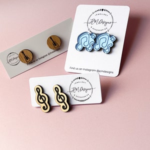 Statement Music Stud Earrings/ Treble Clef Music Earrings/ Quaver Stud Earrings/ Music Earrings/ Guitar Stud Earrings/ Music note Studs