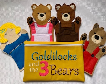 Goldilocks and the 3 bears   finger puppet sets