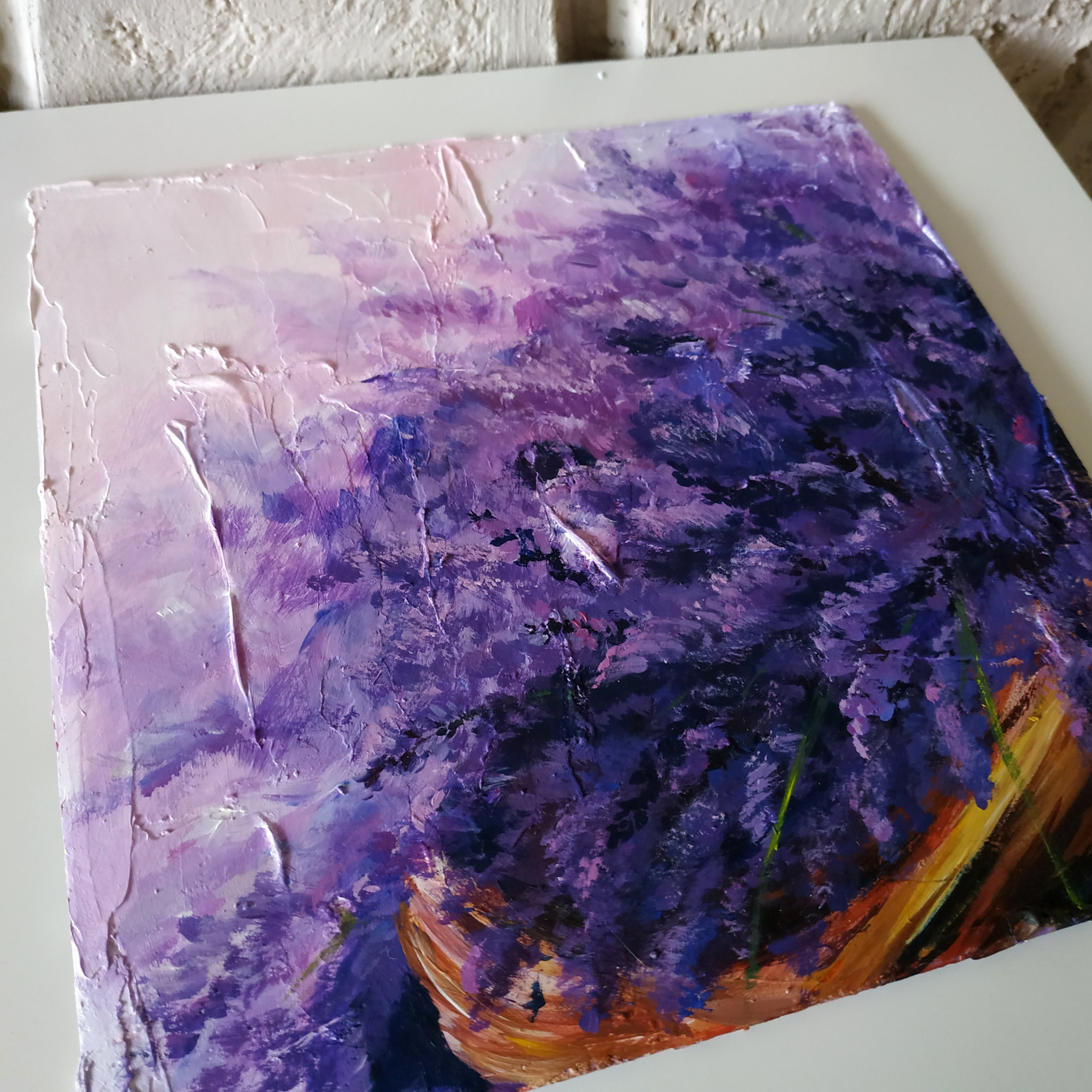 Lavender Painting Original Acrylic Lavender Flower Art Etsy